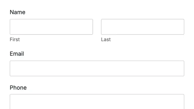 Preview of the Contact Form form template