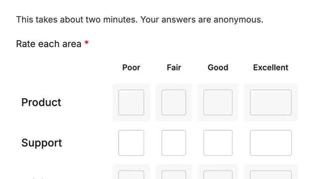 Preview of the Satisfaction Survey form template